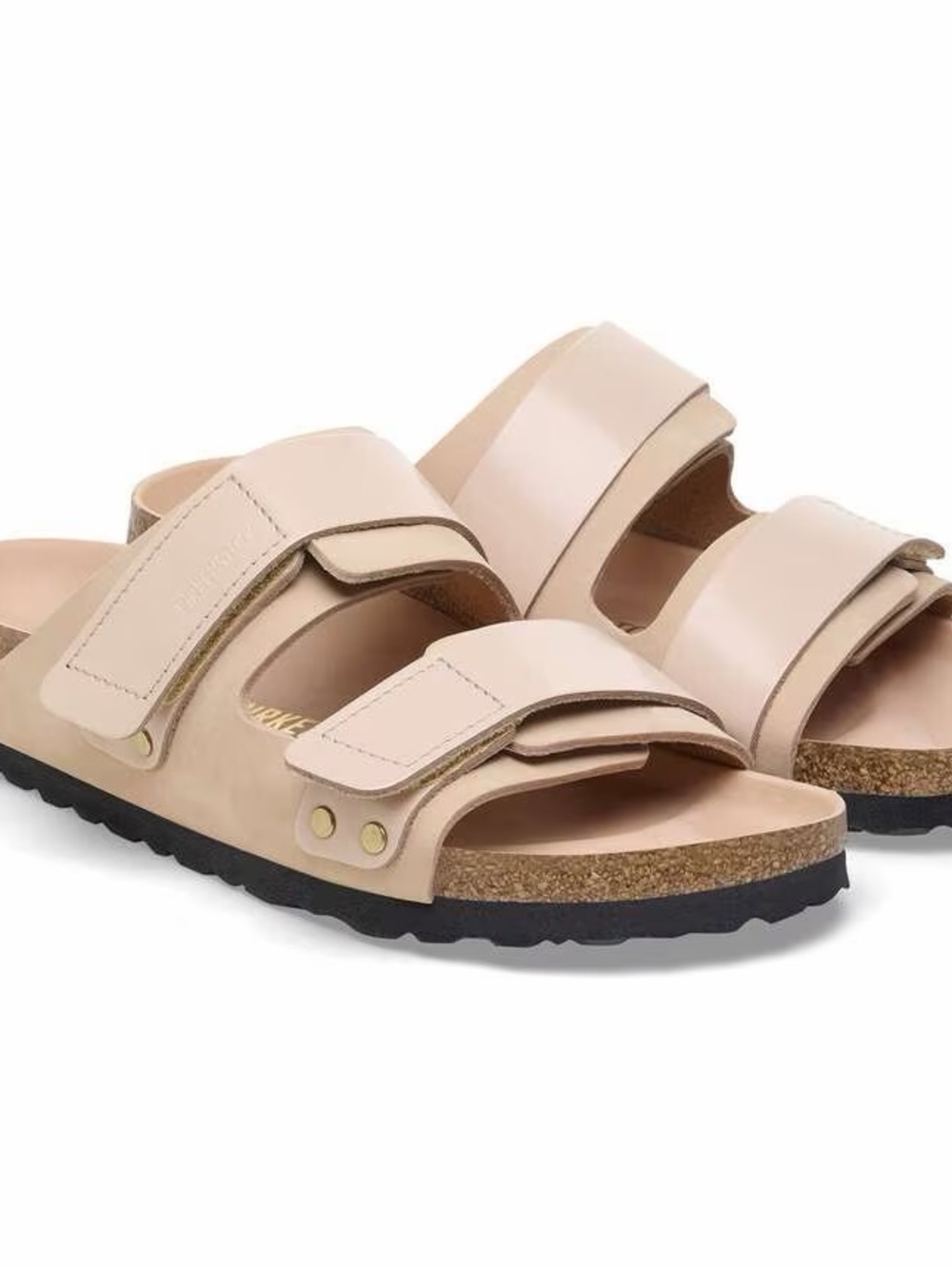 Birkenstock Women’s Nude Double-Strap Leather Slide Sandals